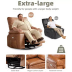 Poltrona Reclinabile Extra Large – Funzione Calore e Massaggio, Ecopelle, Recliner Manuale Extra Largo per Adulti, Grande Poltrona Relax con Braccioli Imbottiti 1.5 Volte più Spessi