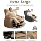 Poltrona Reclinabile Extra Large – Funzione Calore e Massaggio, Ecopelle, Recliner Manuale Extra Largo per Adulti, Grande Poltrona Relax con Braccioli Imbottiti 1.5 Volte più Spessi