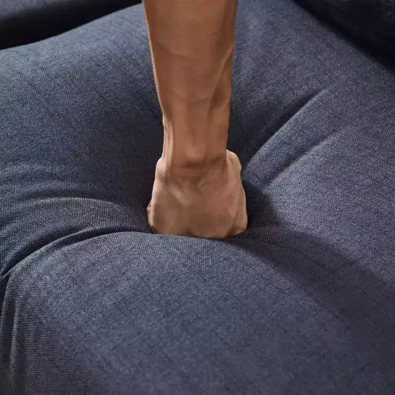Homy Casa Divano Sezionale a L a 6 Posti, Divano Moderno in Lino con Gambe in Metallo e 2 Cuscini, Seduta Angolare per Soggiorno, Grigio Scuro