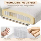 Sedia Decorativa Moderna, Struttura in Metallo e Braccioli in Legno, Sedia da Lettura Imbottita per Camere da Letto e Salotti, Ergonomica, Singola Bianca