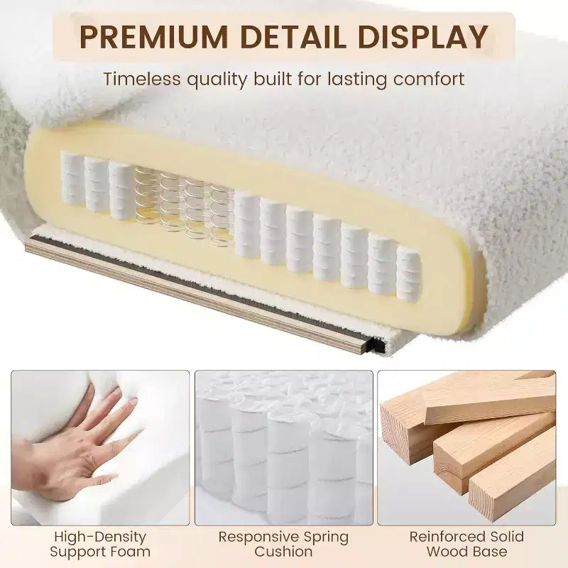 Sedia Decorativa Moderna, Struttura in Metallo e Braccioli in Legno, Sedia da Lettura Imbottita per Camere da Letto e Salotti, Ergonomica, Singola Bianca