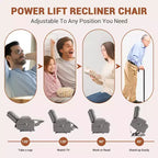 Poltrona reclinabile Power Lift, poltrone reclinabili elettriche oversize per anziani con funzione di riscaldamento e massaggio, portabicchieri, tasca laterale, poltrona singola per soggiorno