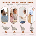 Poltrona reclinabile Power Lift, poltrone reclinabili elettriche oversize per anziani con funzione di riscaldamento e massaggio, portabicchieri, tasca laterale, poltrona singola per soggiorno