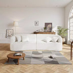 VEVOR Lussuoso Divano Sezionale Moderno Cloud in Peluche, Divano Modulare Curvo da 112 con 4 Cuscini - Tessuto in Velluto a Coste con Seduta Profonda Oversize, Bianco