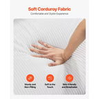 VEVOR Lussuoso Divano Sezionale Moderno Cloud in Peluche, Divano Modulare Curvo da 112 con 4 Cuscini - Tessuto in Velluto a Coste con Seduta Profonda Oversize, Bianco