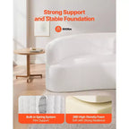 VEVOR Lussuoso Divano Sezionale Moderno Cloud in Peluche, Divano Modulare Curvo da 112 con 4 Cuscini - Tessuto in Velluto a Coste con Seduta Profonda Oversize, Bianco