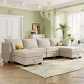 Sectional Sofa, U-Shape Sectional Couch With Reversible Chaise, Additional Storage Convertible Sofa Bed For Living Room, Office, Bedroom Beige