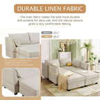 Divano componibile, divano a sezione a U con chaise longue reversibile, divano letto trasformabile con contenitore aggiuntivo per soggiorno, ufficio, camera da letto Beige