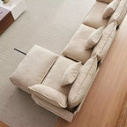 Divano, 112 Moduli a Forma di L Cloud Couch in Tessuto Ciniglia/Velluto a Coste Morbido con Seduta Profonda, Ottomana e Tasche Laterali per Soggiorno/Camera da Letto