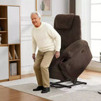 Poltrona reclinabile elettrica in velluto a coste con sollevamento elettrico, reclinazione a 155°, massaggio, riscaldamento, doppi portabicchieri e funzione di assistenza in piedi, sedia ergonomica confortevole per anziani