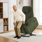 Poltrona reclinabile elettrica in velluto a coste con sollevamento elettrico, reclinazione a 155°, massaggio, riscaldamento, doppi portabicchieri e funzione di assistenza in piedi, sedia ergonomica confortevole per anziani