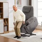 Poltrona reclinabile elettrica in velluto a coste con sollevamento elettrico, reclinazione a 155°, massaggio, riscaldamento, doppi portabicchieri e funzione di assistenza in piedi, sedia ergonomica confortevole per anziani