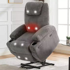Poltrona reclinabile elettrica in velluto a coste con sollevamento elettrico, reclinazione a 155°, massaggio, riscaldamento, doppi portabicchieri e funzione di assistenza in piedi, sedia ergonomica confortevole per anziani