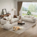 Sofa Set, Modular Chenille Cloud Couch Deep Seat Boneless Sofa for Small Space Living Room/Office White