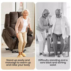 Poltrona Relax Reclinabile Elettrica con Funzione Power Lift, Riscaldamento e Massaggio, Poltrona Alzapersone Elettrica Extra Large con Tasca Laterale, Singola Poltrona per Soggiorno