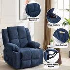 Poltrona Relax Reclinabile Elettrica con Funzione Power Lift, Riscaldamento e Massaggio, Poltrona Alzapersone Elettrica Extra Large con Tasca Laterale, Singola Poltrona per Soggiorno