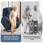 Poltrona Relax Reclinabile Elettrica con Funzione Power Lift, Riscaldamento e Massaggio, Poltrona Alzapersone Elettrica Extra Large con Tasca Laterale, Singola Poltrona per Soggiorno