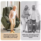 Poltrona Relax Reclinabile Elettrica con Funzione Power Lift, Riscaldamento e Massaggio, Poltrona Alzapersone Elettrica Extra Large con Tasca Laterale, Singola Poltrona per Soggiorno