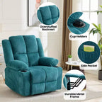 Poltrona Relax Reclinabile Elettrica con Funzione Power Lift, Riscaldamento e Massaggio, Poltrona Alzapersone Elettrica Extra Large con Tasca Laterale, Singola Poltrona per Soggiorno