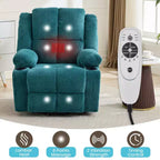 Poltrona Relax Reclinabile Elettrica con Funzione Power Lift, Riscaldamento e Massaggio, Poltrona Alzapersone Elettrica Extra Large con Tasca Laterale, Singola Poltrona per Soggiorno