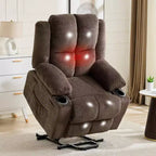 Poltrona Relax Reclinabile Elettrica con Funzione Power Lift, Riscaldamento e Massaggio, Poltrona Alzapersone Elettrica Extra Large con Tasca Laterale, Singola Poltrona per Soggiorno