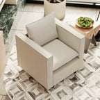 MAYEERTY Poltrona singola beige, sedie decorative con morbido cuscino di seduta e braccioli per sala lettura e soggiorno