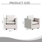 MAYEERTY Poltrona singola beige, sedie decorative con morbido cuscino di seduta e braccioli per sala lettura e soggiorno