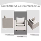 MAYEERTY Poltrona singola beige, sedie decorative con morbido cuscino di seduta e braccioli per sala lettura e soggiorno