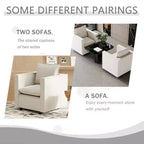 MAYEERTY Poltrona singola beige, sedie decorative con morbido cuscino di seduta e braccioli per sala lettura e soggiorno