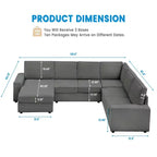 Divano sezionale modulare a 10 posti, divano letto convertibile a U con chaise longue, braccioli larghi, divano in velluto a coste Cloud per soggiorno/camera da letto
