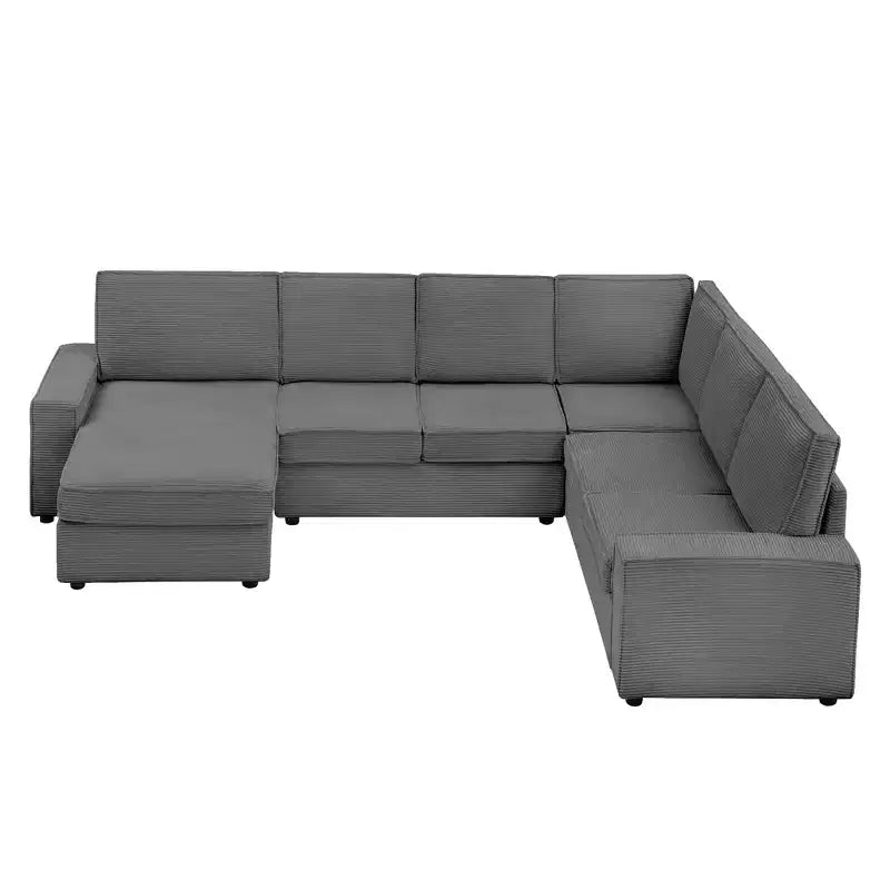 Divano sezionale modulare a 10 posti, divano letto convertibile a U con chaise longue, braccioli larghi, divano in velluto a coste Cloud per soggiorno/camera da letto