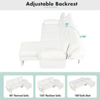 Divano componibile a L moderno da 94", con chaise longue convertibile e schienale regolabile da 90° a 180°