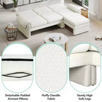 Divano componibile a L moderno da 94", con chaise longue convertibile e schienale regolabile da 90° a 180°