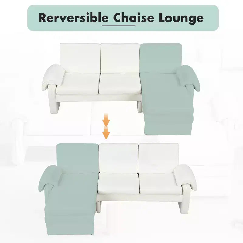 Divano componibile a L moderno da 94", con chaise longue convertibile e schienale regolabile da 90° a 180°