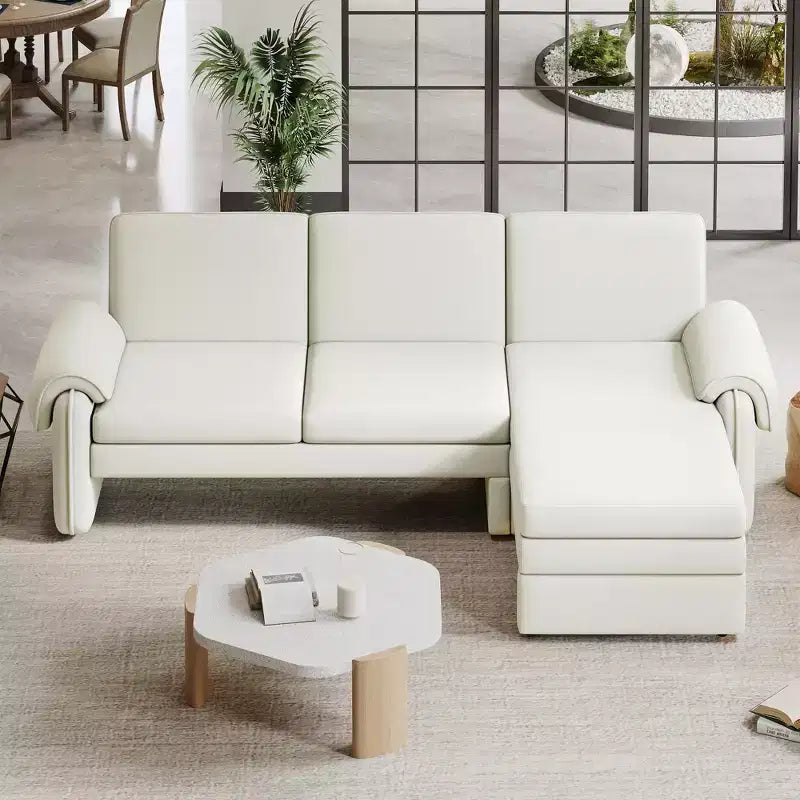 Divano componibile a L moderno da 94", con chaise longue convertibile e schienale regolabile da 90° a 180°