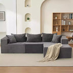 Acekool Divano modulare sezionale Cloud da 274 cm con chaise longue, morbido divano a L senza struttura per soggiorno