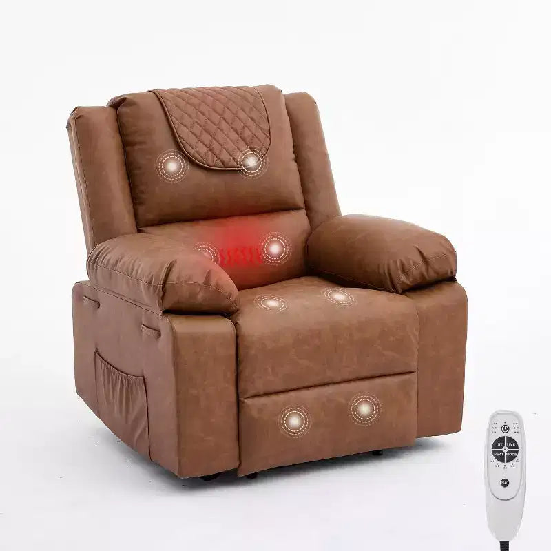 Poltrona reclinabile manuale Acekool, massaggio e riscaldamento, regolabile a 135°, tasche laterali, per soggiorno e camera da letto