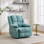 Manual Recliner Chair with Vibration Massage and Lumbar Heating for Adults,Single Sofa with Side Pocket,Rocking Chair with Cup Holder,for Bedroom