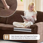 Karl Home | Divano Componibile a U in Velluto Imbottito con Funzione Letto, Divano Angolare