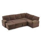 Karl Home | Divano Componibile a U in Velluto Imbottito con Funzione Letto, Divano Angolare