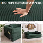 Divano Letto Convertibile, Divano Letto Pieghevole 5-in-1 con Struttura Fissa e Braccioli Rimovibili, Divano Futon Modulare in Velluto a Coste per Piccoli Spazi