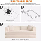 Divano Letto Convertibile, Divano Letto Pieghevole 5-in-1 con Struttura Fissa e Braccioli Rimovibili, Divano Futon Modulare in Velluto a Coste per Piccoli Spazi