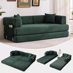 Divano Letto Convertibile, Divano Letto Pieghevole 5-in-1 con Struttura Fissa e Braccioli Rimovibili, Divano Futon Modulare in Velluto a Coste per Piccoli Spazi
