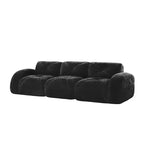 Divano senza struttura Clihome 110 con trapuntatura, tessuto in morbido velluto, divano componibile, spugna ad alta densità 32D, design antiscivolo, design ergonomico della base