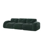 Divano senza struttura Clihome 110 con trapuntatura, tessuto in morbido velluto, divano componibile, spugna ad alta densità 32D, design antiscivolo, design ergonomico della base