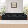Clihome 110Boneless Sofa With Tufted,Soft Velvet Fabric,Modular Sectional Sofa,32D High Density Sponge,Anti-Slip Design,Ergonomic Design Bottom