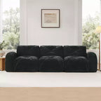 Clihome 110Boneless Sofa With Tufted,Soft Velvet Fabric,Modular Sectional Sofa,32D High Density Sponge,Anti-Slip Design,Ergonomic Design Bottom