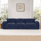 Divano senza struttura Clihome 110 con trapuntatura, tessuto in morbido velluto, divano componibile, spugna ad alta densità 32D, design antiscivolo, design ergonomico della base