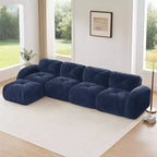 Clihome Tessuto morbido in velluto a forma di L, fondo in spugna ad alta densità 32D, fondo dal design ergonomico, design antiscivolo, combinazione libera, pouf mobile