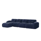 Clihome Tessuto morbido in velluto a forma di L, fondo in spugna ad alta densità 32D, fondo dal design ergonomico, design antiscivolo, combinazione libera, pouf mobile